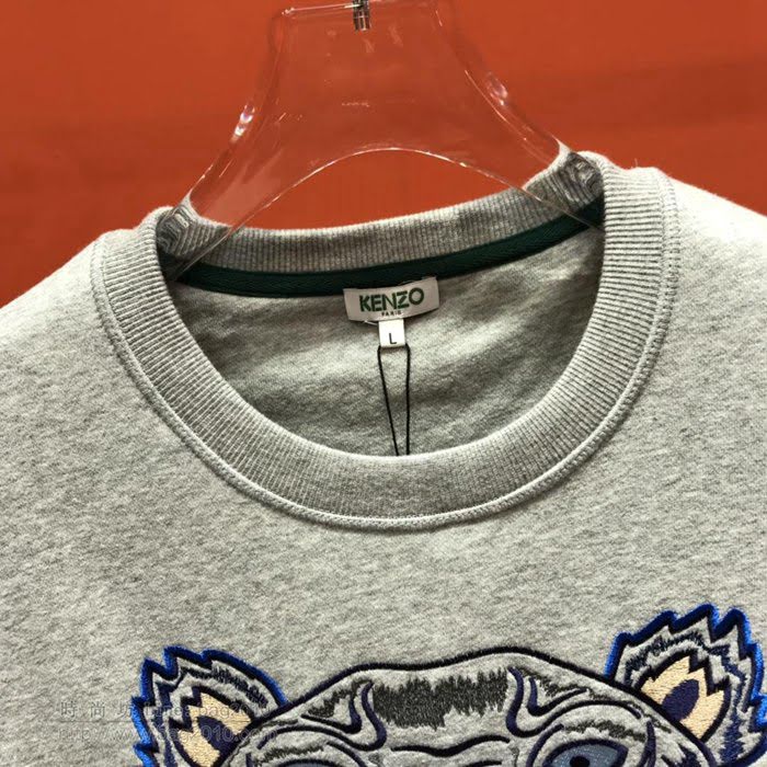 Kenzo男裝 19/20FW新款 最高品質 Kenzo灰色休閒衣 高田賢三男士圓領套頭衛衣 秋冬時尚單品  tzy2328